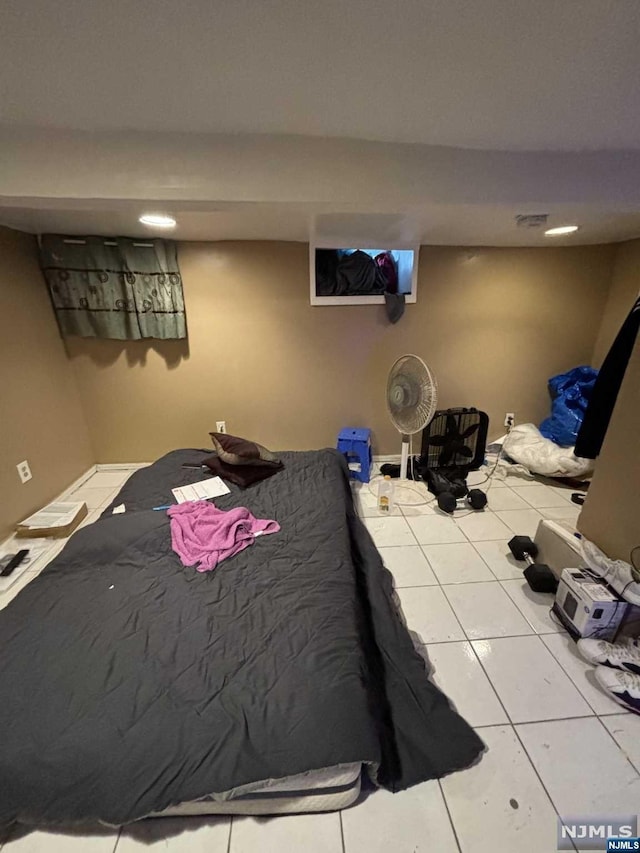 view of tiled bedroom