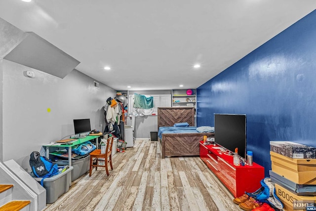 playroom featuring light hardwood / wood-style flooring