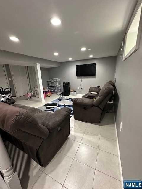 view of tiled living room