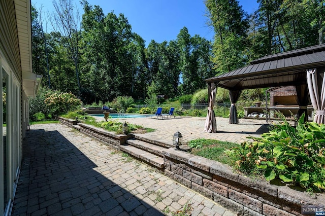 view of patio / terrace with a gazebo