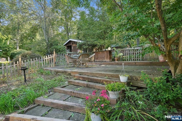 view of wooden deck