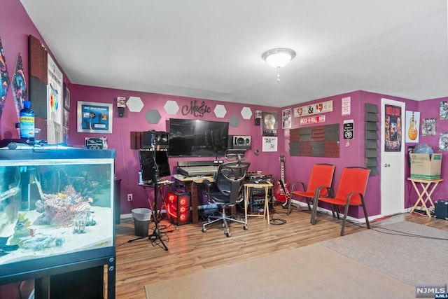 office area featuring hardwood / wood-style flooring