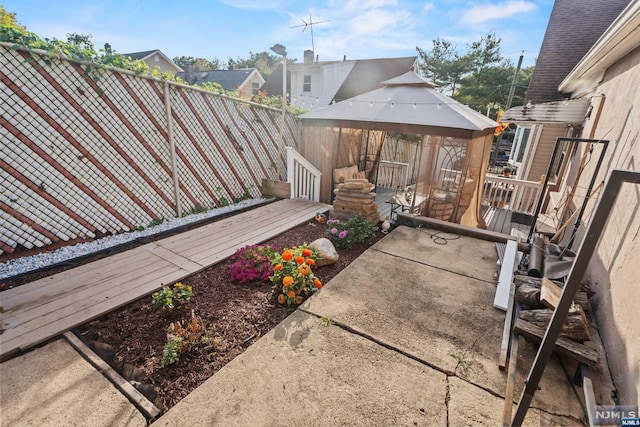 view of patio / terrace with a gazebo