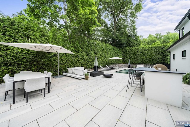 view of patio / terrace with exterior bar