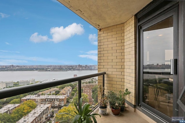 balcony with a water view