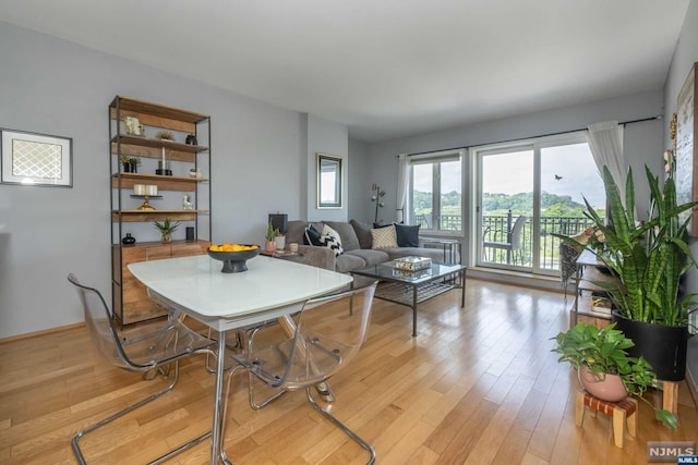 dining room featuring light hardwood / wood-style flooring