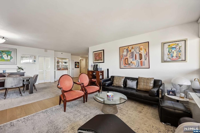 living room featuring hardwood / wood-style floors