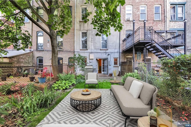 view of patio featuring an outdoor living space