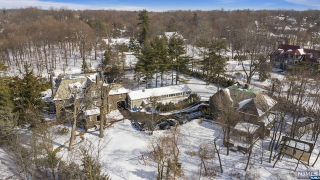 view of snowy aerial view