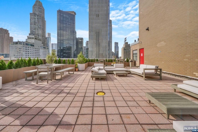 view of patio featuring an outdoor living space