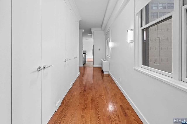 hall featuring light wood-type flooring