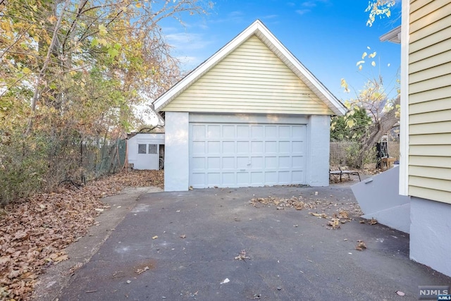 view of garage