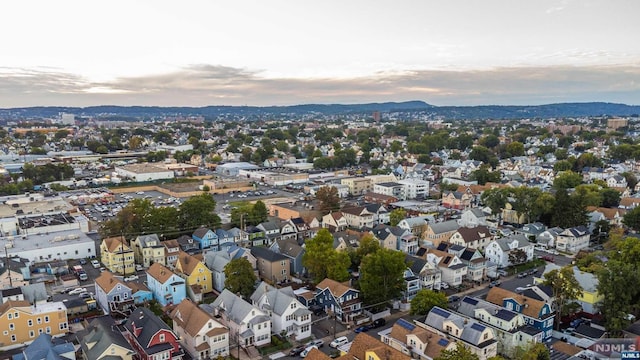 view of aerial view at dusk