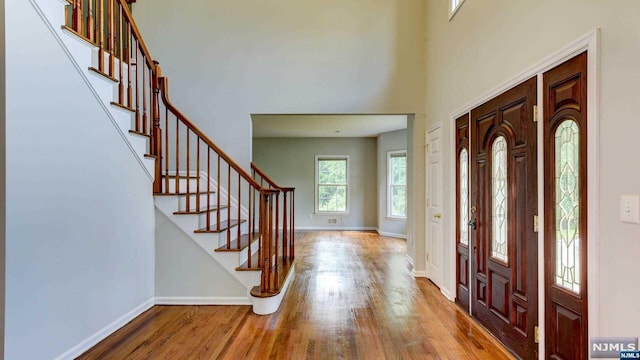 foyer featuring wood-type flooring