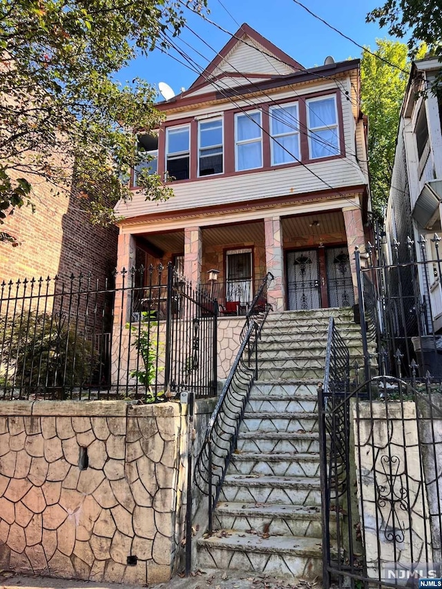 view of front of property with a porch