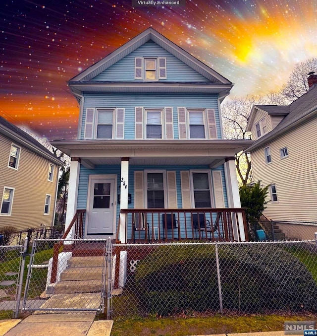 view of front of property with a porch