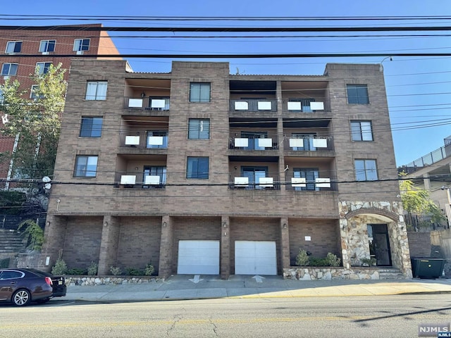 view of building exterior featuring a garage