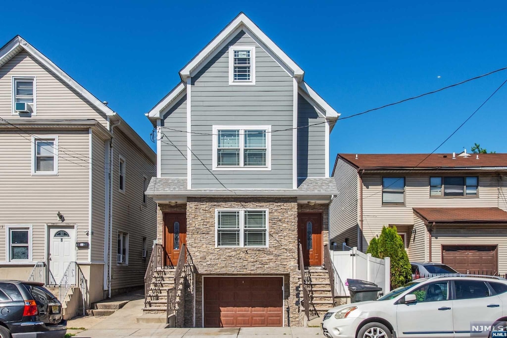 view of front of house with a garage