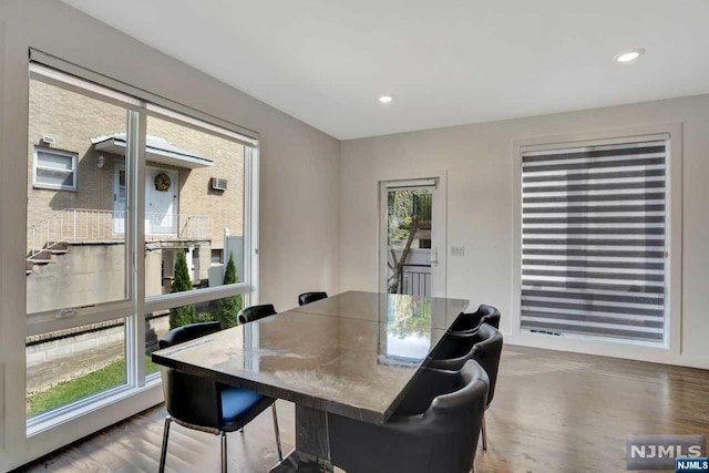 dining room featuring dark hardwood / wood-style flooring