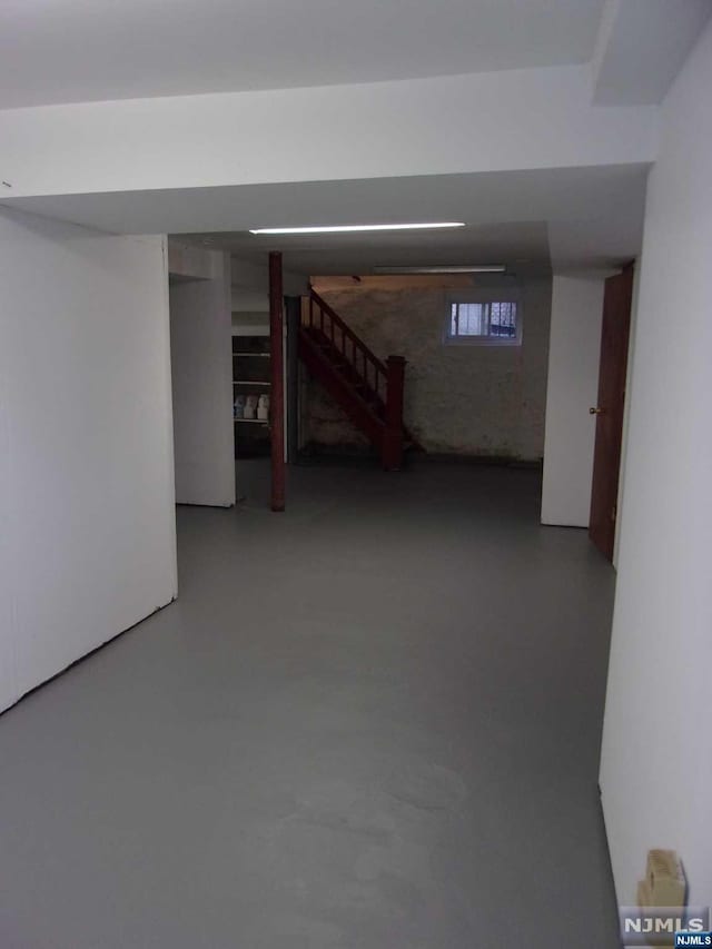 basement with stairs