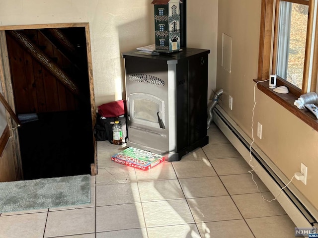 room details featuring a baseboard heating unit