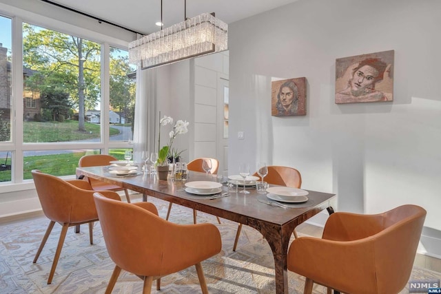 dining area with plenty of natural light