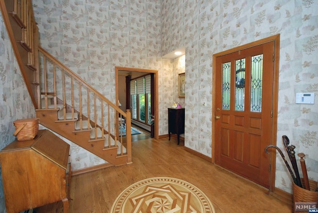 foyer featuring hardwood / wood-style floors