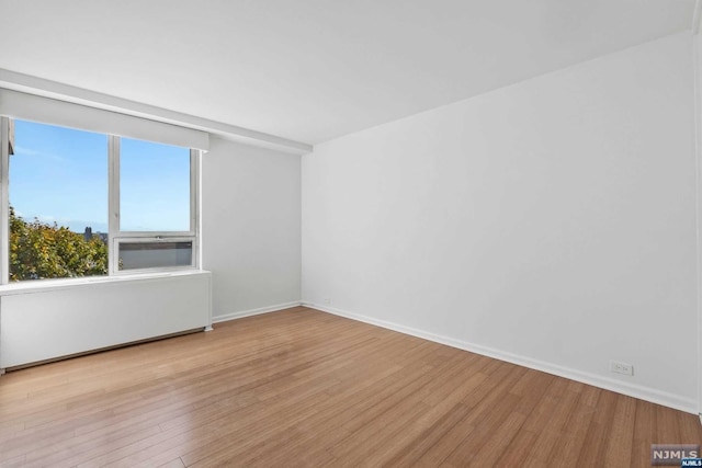 unfurnished room featuring light wood-type flooring