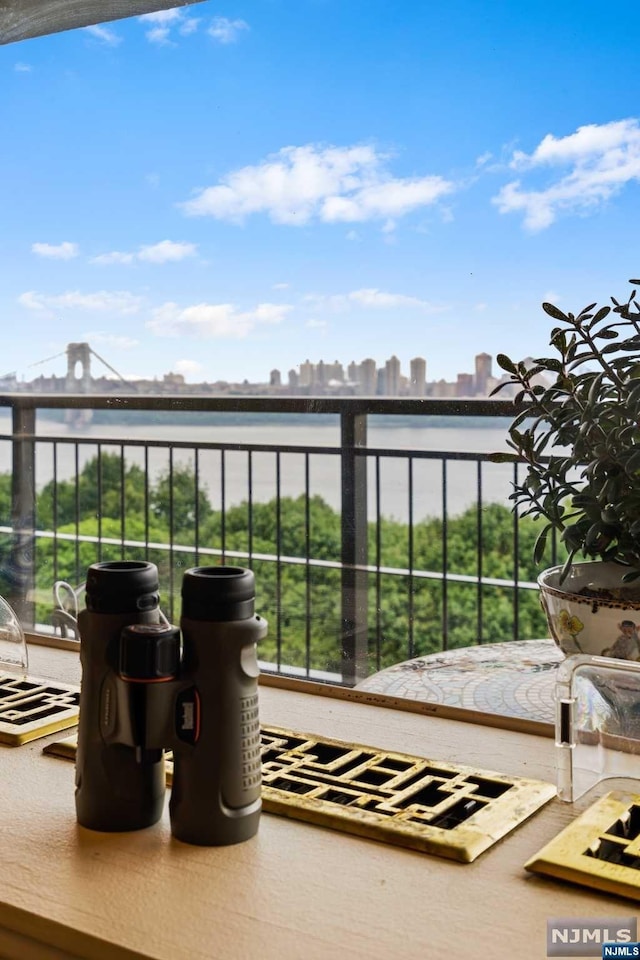 balcony with a water view