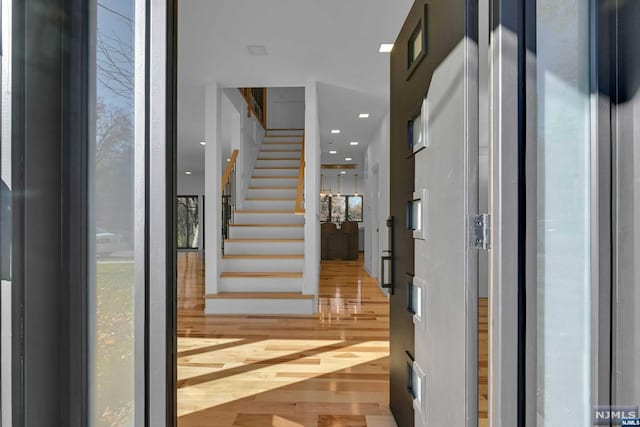 foyer featuring hardwood / wood-style floors