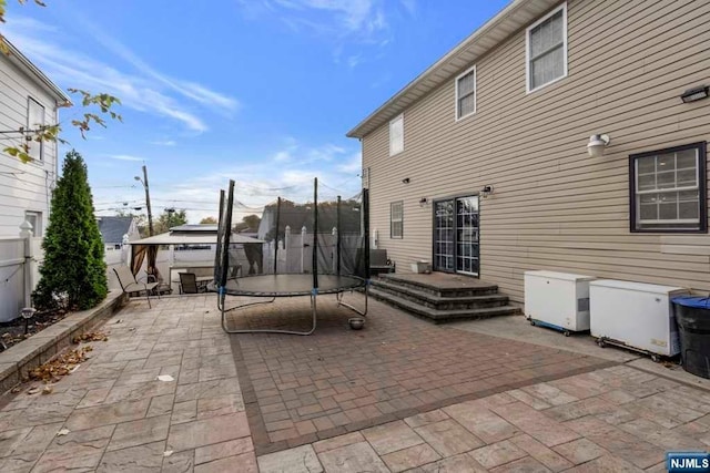 view of patio with a trampoline