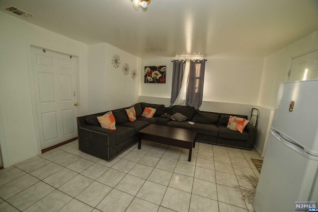 view of tiled living room