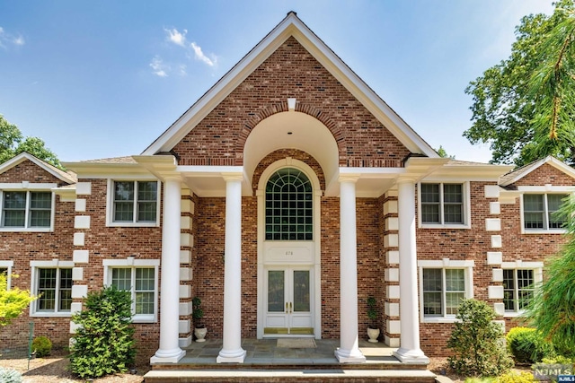 view of front of property featuring french doors