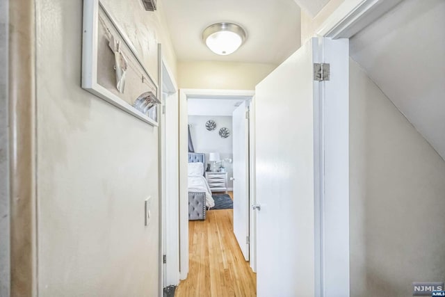 hall featuring light hardwood / wood-style flooring