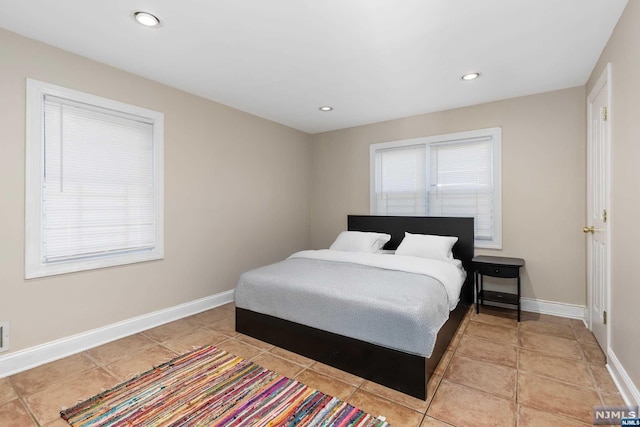 view of tiled bedroom