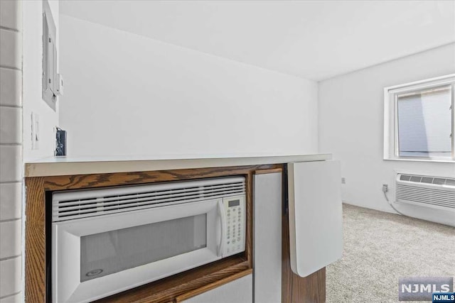 room details featuring carpet and a wall mounted air conditioner