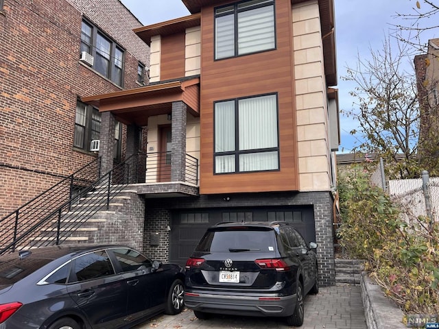 view of front of house with a garage