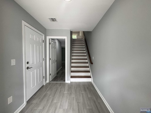 entryway featuring light wood-type flooring