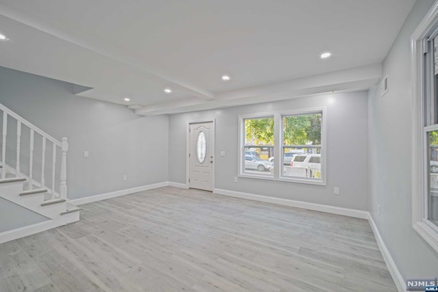 foyer featuring light hardwood / wood-style floors