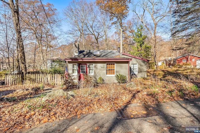 view of single story home