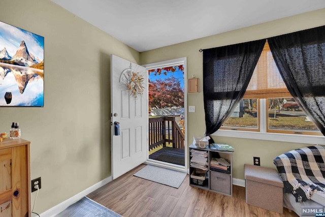 foyer entrance featuring light hardwood / wood-style flooring