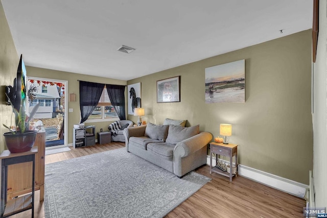 living room featuring hardwood / wood-style flooring