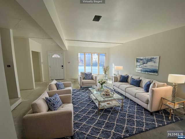 living room featuring hardwood / wood-style floors