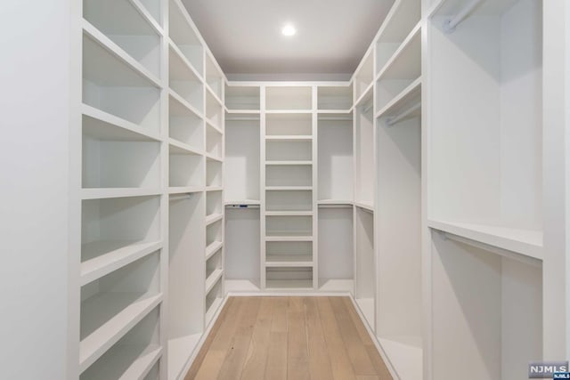 spacious closet with wood-type flooring