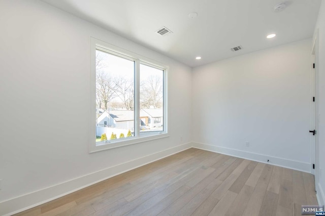 empty room featuring light wood-type flooring