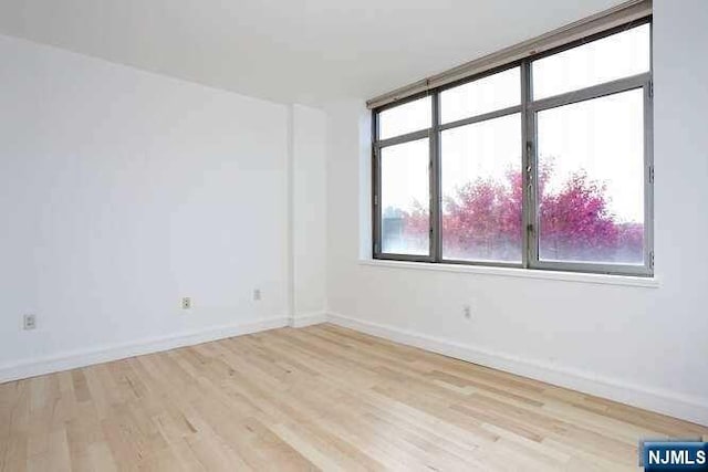 spare room featuring light hardwood / wood-style flooring