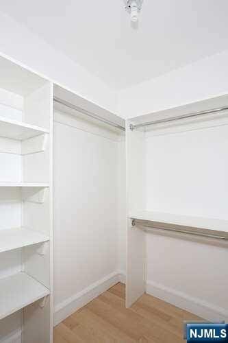 spacious closet with light wood-type flooring