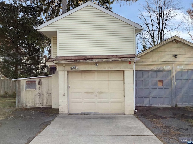 view of garage