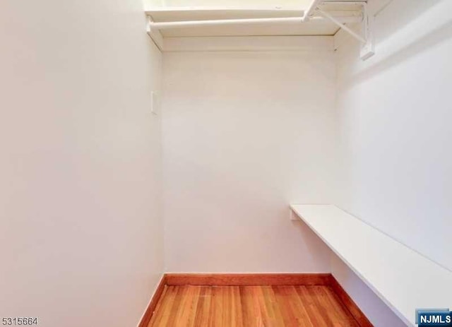 walk in closet featuring hardwood / wood-style floors