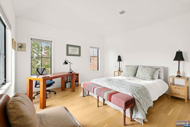 bedroom featuring light hardwood / wood-style flooring